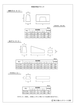 －平(FD-A・C)－ －斜(FT-A・B・C)－ 両面歩車道ブロック －標準(FS