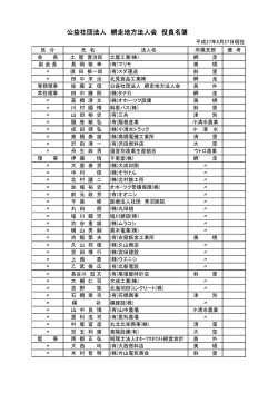公益社団法人 網走地方法人会 役員名簿