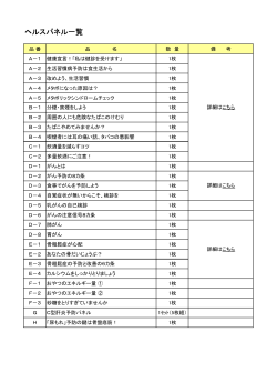 ヘルスパネル一覧参照（PDF：173KB）