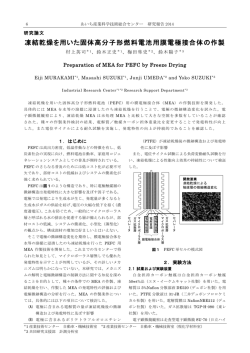 凍結乾燥を用いた固体高分子形燃料電池用膜電極接合体の作製（PDF