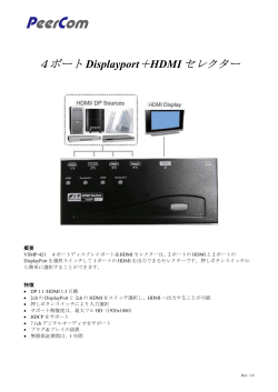 4ポート Displayport＋HDMI セレクター