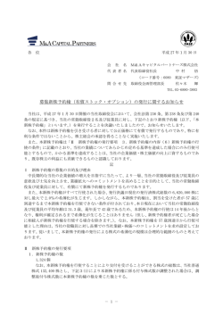 募集新株予約権（有償ストック・オプション）