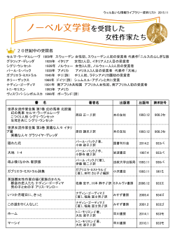 ノーベル文学賞を受賞した女性作家たち - ウィルあいち