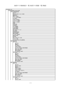 検索サイト格納統計一覧・検索リスト階層一覧（物価）