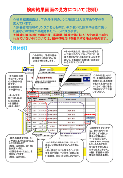 検索結果画面の見方について（説明）