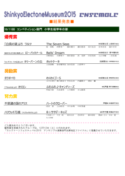 努力賞 奨励賞 優秀賞 結果発表