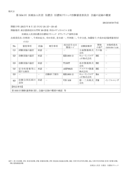 第 554 回 医療法人社団 信濃会 信濃坂クリニック治験審査委員会 会議