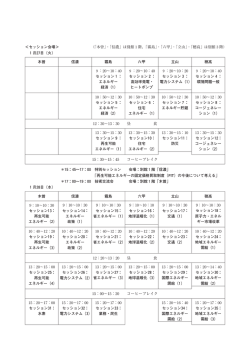 ＜セッション会場＞ （「木曽」・「信濃」は別館1階，「霧島」・「六甲」・「立山