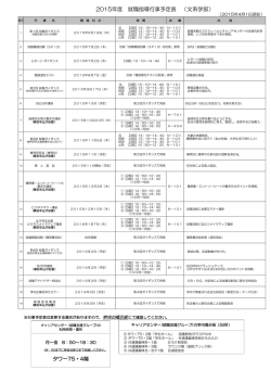 2015年度 就職指導行事予定表 （文系学部）