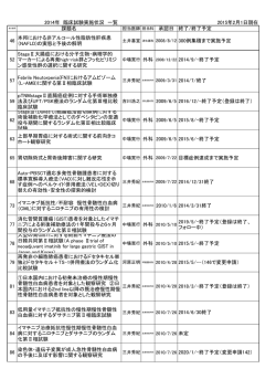 課題名 承認日 終了/終了予定 46 本邦における非アルコール性脂肪性肝