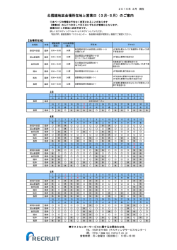 北信越地区会場所在地と営業日（7月