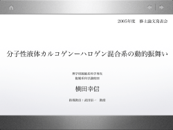 分子性液体カルコゲンーハロゲン混合系の動的振舞い
