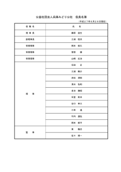 公益社団法人兵庫みどり公社 役員名簿