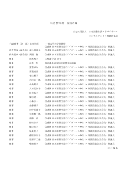 平成 27 年度 役員名簿 - 日本消費生活アドバイザー・コンサルタント協会