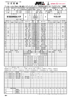 公式記録(1回戦) - JUFA 全日本大学サッカー連盟