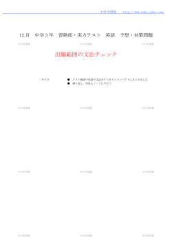出題範囲の文法チェック