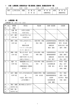 1 日程 公開授業，授業研究会一覧