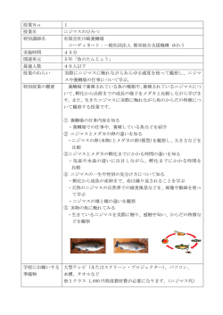 授業No 1 授業名 ニジマスのひみつ 特別講師名 有限会社川崎養鱒場