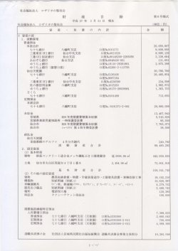 負 債 の 内 訳 I資 産の部 1.流 動資産 普通預金 本部会計 七十七銀行