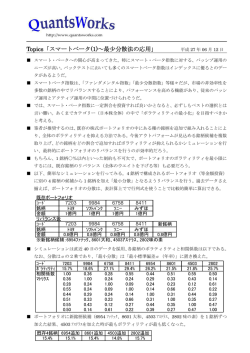 Topics「スマートベータ(1)～最少分散法の応用」