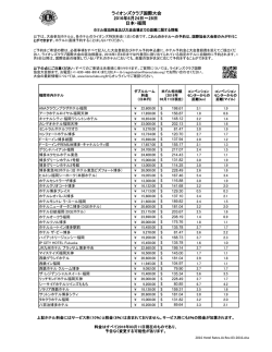 ホテル料金表 - Lions Clubs International