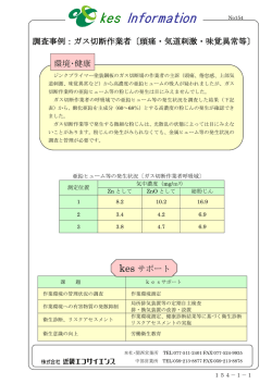 調査事例：ガス切断作業者〔頭痛・気道刺激・味覚異常等〕 kes サポート
