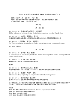 若手による流体力学の基礎方程式研究集会プログラム