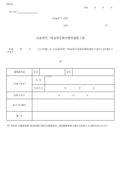 出産育児一時金等受取代理申請取下書