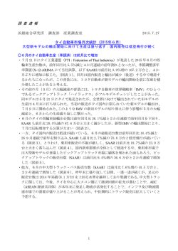 調 査 速 報 タイ自動車市場月次統計（2015年6月）