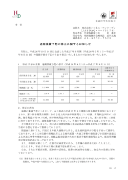 ［2015.6.29］ 通期業績予想の修正に関するお知らせ