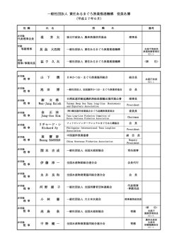 一般社団法人 責任あるまぐろ漁業推進機構 役員名簿