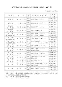 一般社団法人東京公共嘱託登記土地家屋調査士協会 役員名簿