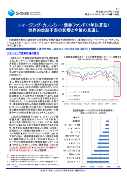エマージング・カレンシー・債券ファンド（1年決算型） 世界的金融不安の