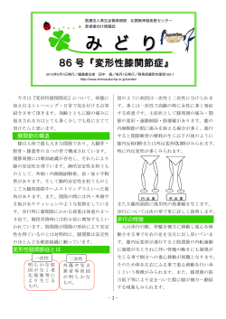 変形性膝関節症 - 医療法人育生会 篠塚病院