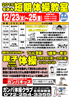 レッスン内容 ク ラ ス 時 間 対 象
