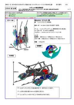 5月6日（金）必着 ロボットの構造概略図 稲Quartet スペック一覧 スタート
