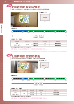 京~金沢間を走行する新幹療の車内に掲出し、こ~未ロ用者に長時間接触。