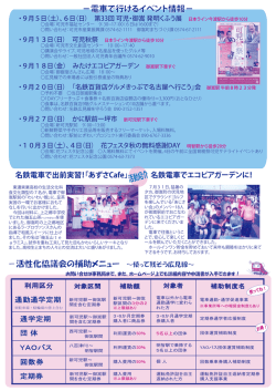 －活性化協議会の補助メニュー ～使って残そう広見線