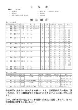 日 程 表 競 技 順 序