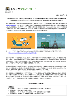 口コミ利用の動向に関するユーザー調査