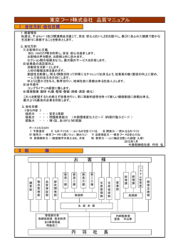 東京フード株式会社 品質マニュアル
