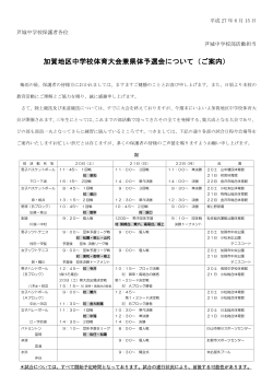 加賀地区中学校体育大会兼県体予選会について（ご案内）