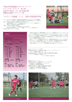 平成27年度北海道女子サッカーリーグ チャンピオンズマッチ 第1回 2015