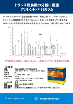 HP 88カラムはトランス脂肪酸分析のために開発しました このHP 88