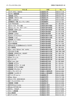 ビーワンメイトサロンリスト 印刷日:平成25年3月11日 NO サロン名 住所