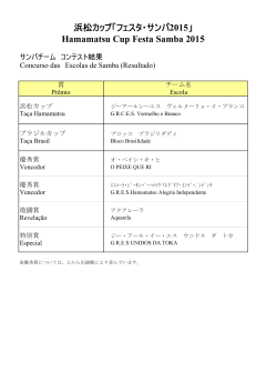 サンバチームコンテスト - 浜松カップ「フェスタ・サンバ2015」