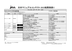 日本マニュアルコンテスト2015 結果発表！！