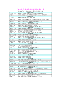 心臓病関係の基礎的・先駆的研究事業名一覧