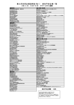 東三河合同企業説明会（№1） 参加予定企業一覧