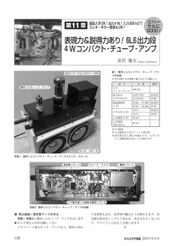 表現力＆説得力あり！6L6出力段 4 Wコンパクト・チューブ・アンプ